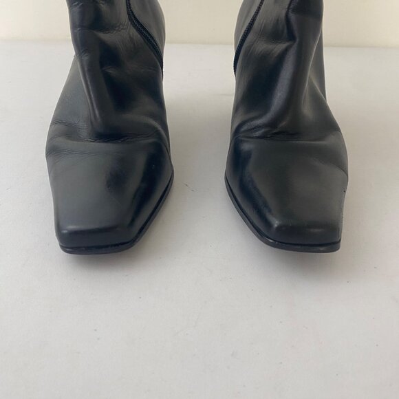 Hillard & Hanson Christine Ankle Boots Shoes Buckle Heel Pointed Toe Black - Picture 5 of 9